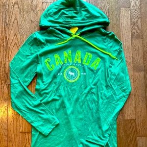 NWT | ANVIL | Canada | Bright Green | Lightweight Hooded | SMALL